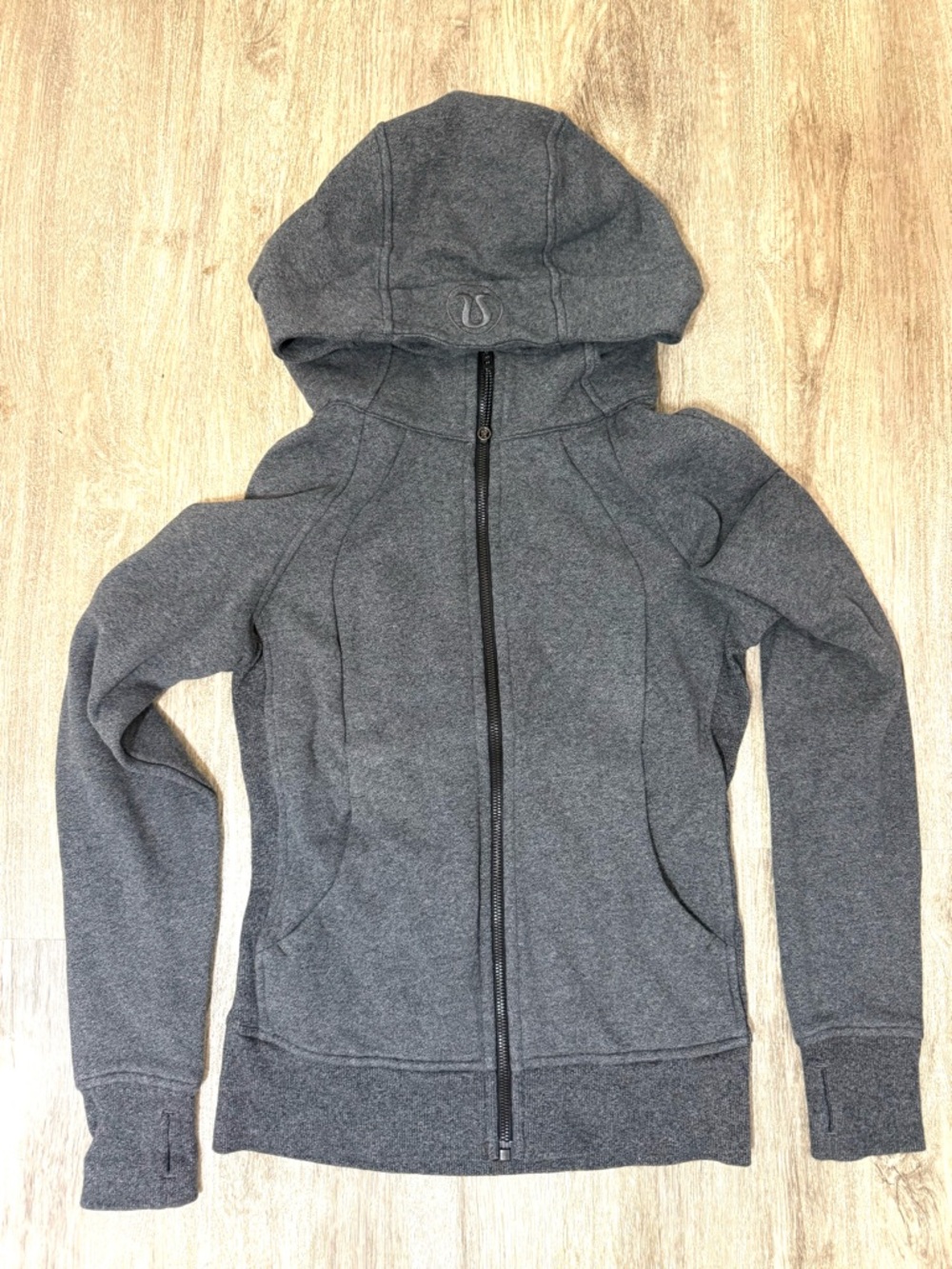 lululemon athletica Charcoal Gray Hooded Full-Zip Jacket